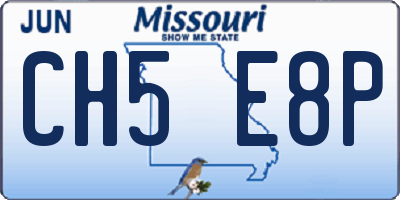 MO license plate CH5E8P