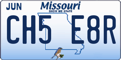 MO license plate CH5E8R