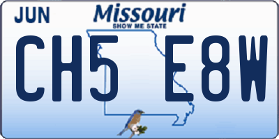 MO license plate CH5E8W