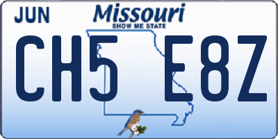MO license plate CH5E8Z
