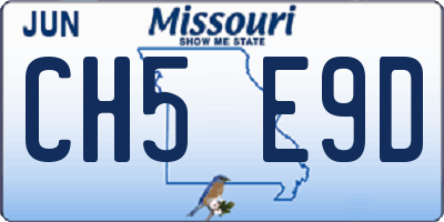 MO license plate CH5E9D