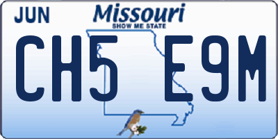MO license plate CH5E9M