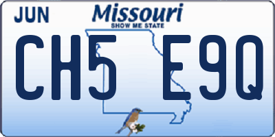 MO license plate CH5E9Q
