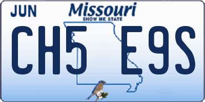 MO license plate CH5E9S