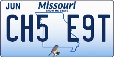 MO license plate CH5E9T