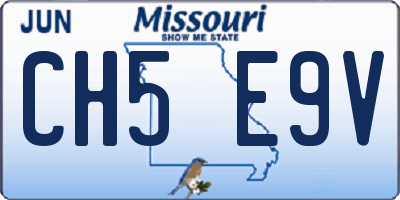 MO license plate CH5E9V