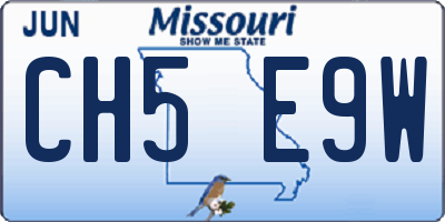 MO license plate CH5E9W