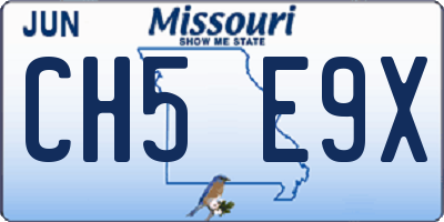 MO license plate CH5E9X