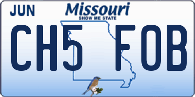 MO license plate CH5F0B