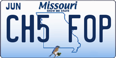 MO license plate CH5F0P