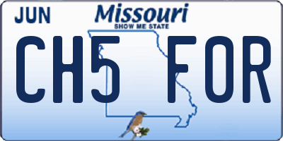 MO license plate CH5F0R