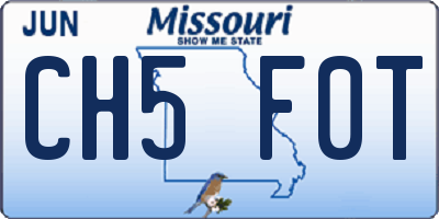 MO license plate CH5F0T