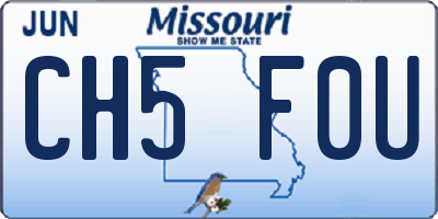 MO license plate CH5F0U