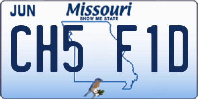 MO license plate CH5F1D
