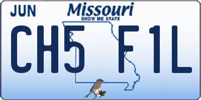 MO license plate CH5F1L