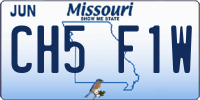 MO license plate CH5F1W