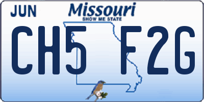 MO license plate CH5F2G