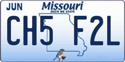MO license plate CH5F2L