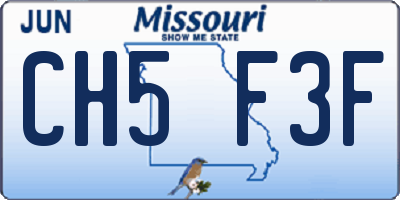 MO license plate CH5F3F