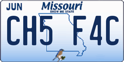 MO license plate CH5F4C
