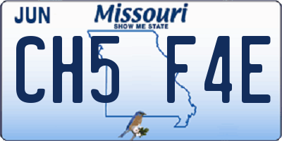 MO license plate CH5F4E