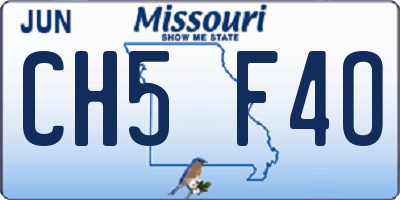 MO license plate CH5F4O