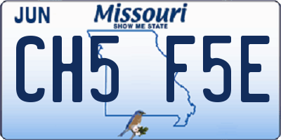 MO license plate CH5F5E