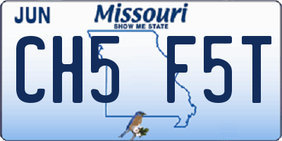 MO license plate CH5F5T