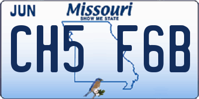 MO license plate CH5F6B