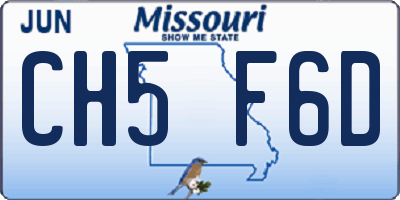 MO license plate CH5F6D