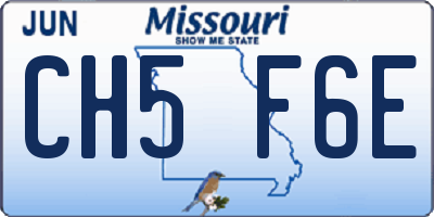 MO license plate CH5F6E