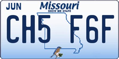 MO license plate CH5F6F