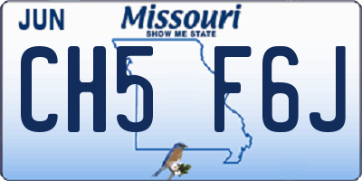MO license plate CH5F6J