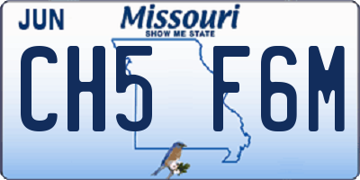 MO license plate CH5F6M