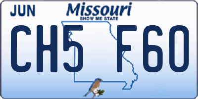 MO license plate CH5F6O