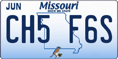 MO license plate CH5F6S