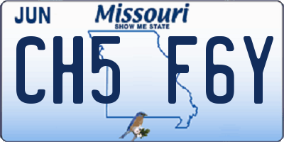 MO license plate CH5F6Y