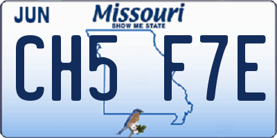 MO license plate CH5F7E