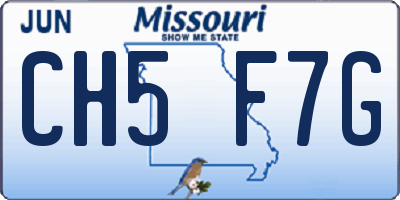 MO license plate CH5F7G