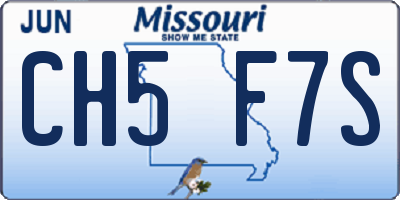 MO license plate CH5F7S