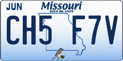 MO license plate CH5F7V