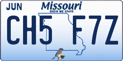 MO license plate CH5F7Z