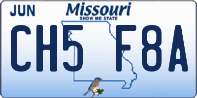 MO license plate CH5F8A