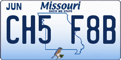 MO license plate CH5F8B