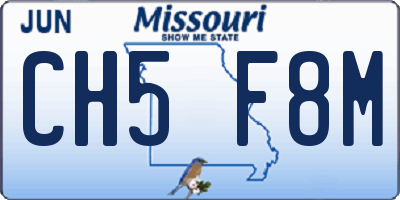 MO license plate CH5F8M