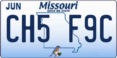 MO license plate CH5F9C