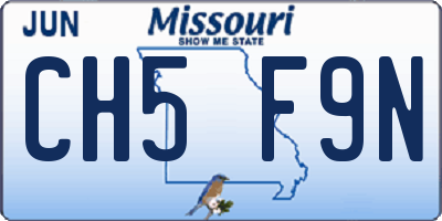 MO license plate CH5F9N