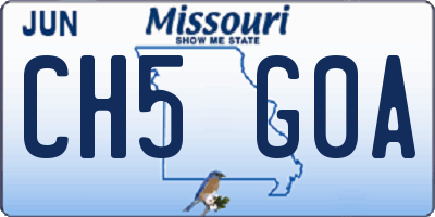 MO license plate CH5G0A
