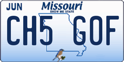 MO license plate CH5G0F