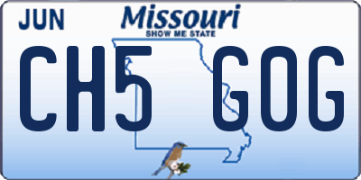 MO license plate CH5G0G
